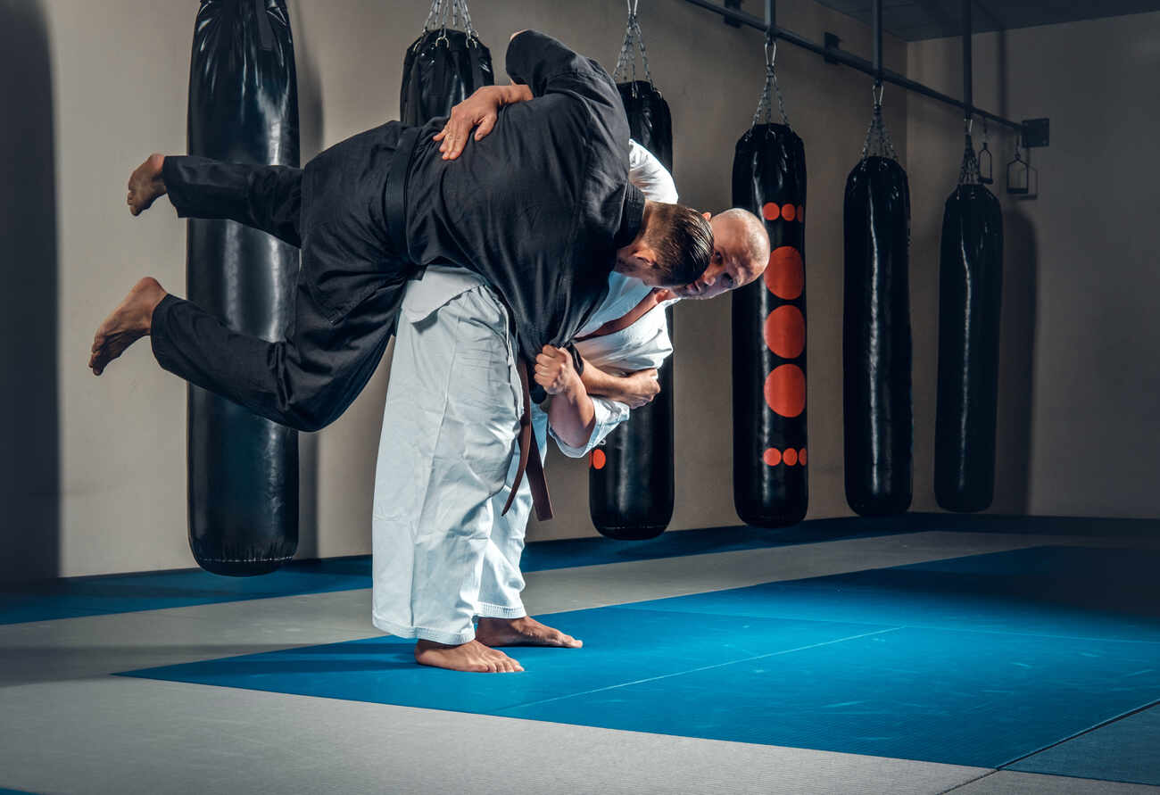 Man stretching outdoor