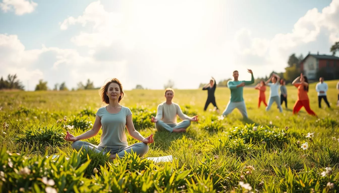 Man stretching outdoor