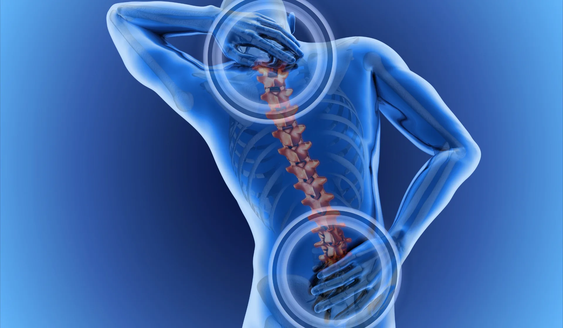 back pain Man stretching outdoor